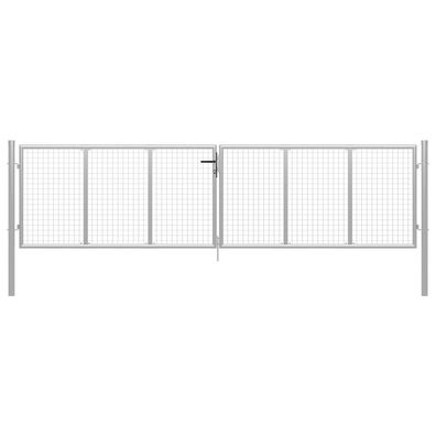 vidaXL Gartentor Verzinkter Stahl 415 x 150 cm Silbern