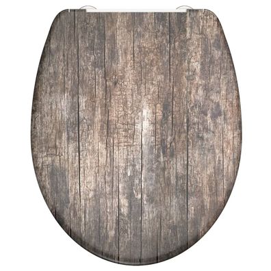 Schütte Toilettensitz mit Absenkautomatik OLD WOOD Duroplast Bedruckt