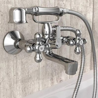 Schütte 2-Griff Wannenfüllarmatur mit Handbrause ELK Chrom