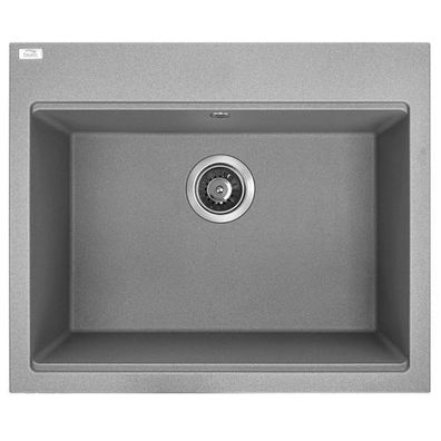 Granitspüle Einzelbecken TAU 50x60 Grau | Siphon im SET!