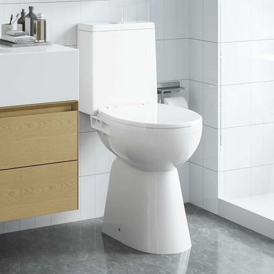 vidaXL Hohe Spülrandlose Toilette Soft-Close 7 cm Erhöhte Höhe Keramik