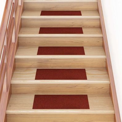 vidaXL Stufenmatten Selbstklebend 15 Stk. 60x25 cm Bordeauxrot Rechteckig