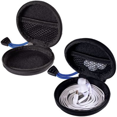 2x Hama Kopfhörer Tasche Case In-Ear Headset Schutz-Hülle Hardcase Aufbewahrung