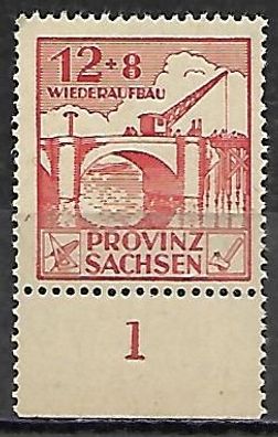 Alliierte Besetzung sowjet. Zone Provinz Sachsen postfrisch Michel-Nummer 88A