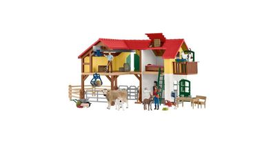 Schleich Farm World Bauernhaus mit Stall und Tieren, Spielfigu