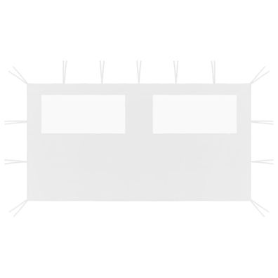 vidaXL Pavillon-Seitenwand mit Fenstern 4x2 m Weiß