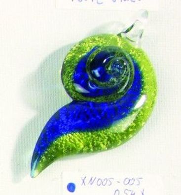 Glasanhänger Schnecke - grün-blau - 70x40 mm