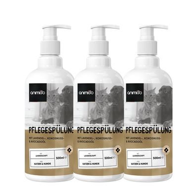 animigo Conditioner für Hunde & Katzen - 500ml Spülung - 3 Pack
