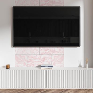 Rosa Wandpaneele Selbstklebend Tulup - Marmoroptik mit Wellenmuster