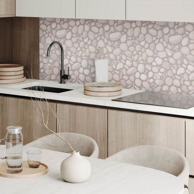 Beige Wandverkleidung Innen Tulup - Steinmuster auf Boden, selbstklebend