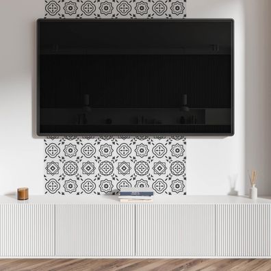 Schwarz Wandverkleidung Kunststoff Tulup - Geometrisches Quadratmuster