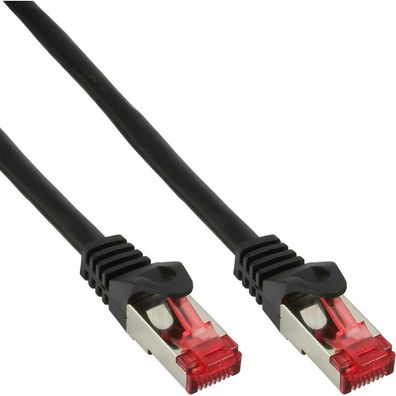 InLine® 76450S Patchkabel, S/FTP (PiMf), Cat.6, 250MHz, PVC, Kupfer, schwarz, 0,5m