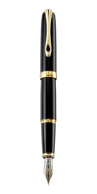 Diplomat Füllfederhalter Excellence A2 schwarz gold lackiert 14 kt, Feder