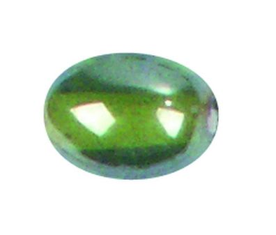 Perle, oval - grün gelüstert, 12x8 mm