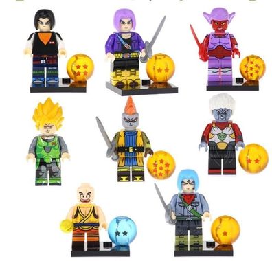 8-teiliges Dragon Ball Baustein-Minifiguren-Montagespielzeug