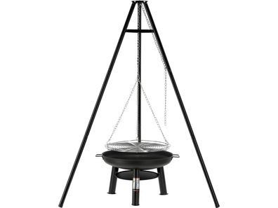 Feuerschale, Dreiben + Hängegrill, 56 cm, 1,66m