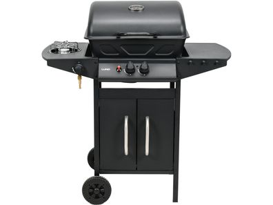 Gasgrill 8kW, 2 + 1 Brenner, Stahl 91,3 × 46 ×102 cm