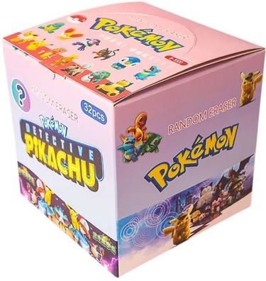 Pokémon Radiergummi Set - 32 Figuren - Komplettbox