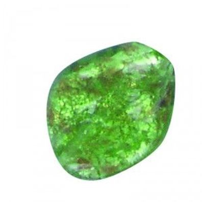 Glas-Perle "Welle" - Farbe: grün-gold - Größe: 22 x 18 x 5 mm