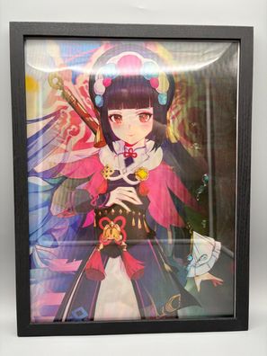 3D-Bild/Effekt-Flip-Anime-Genshin Impact-Diluc, Keping-30x40cm-mit Rahmen