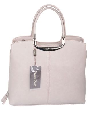 Daniele Donati Kurzgrifftasche beige Damentasche abnehmbarem Schultergurt