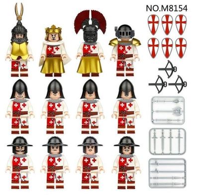 12-teiliges mittelalterliches Soldaten-Baustein-Minifiguren-Spielzeug Z