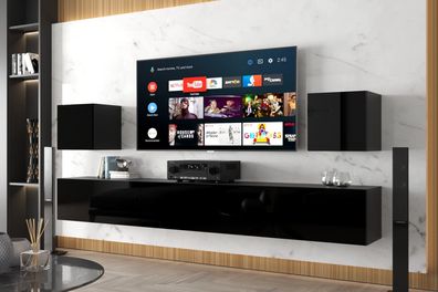 AN22 1A 249 cm Möbel Wohnzimmer Wohnwand Mediawand Schrankwand Regal Farbauswahl