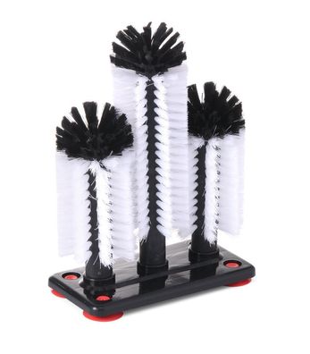 Bar Up Gläserspülbürste mit 3 Bürsten und 4 Saugnäpfe