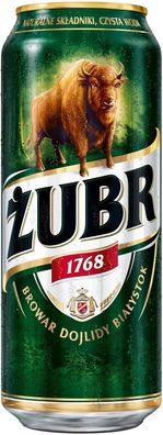 Große Dose 500ml! ZUBR das Wisent Bier aus Polen 12 Dosen im Paket Bier Piwo