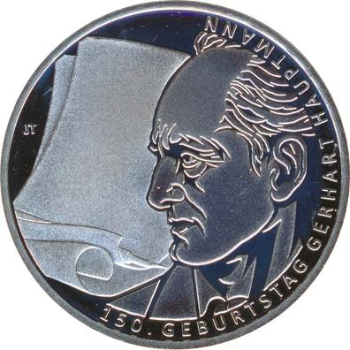 BRD 10 Euro 2012 J Gerhard Hauptmann PL Silber*