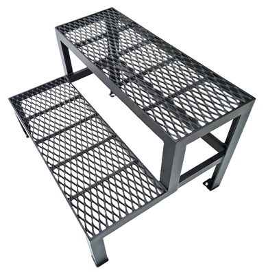2 Stufen Stahltreppe Außentreppe Freistehend Breite 60 cm Höhe 40 cm Anthrazit 