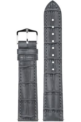 Hirsch Uhrenarmband Duke L 20 mm Leder Dunkelgrau 01028030-2-20