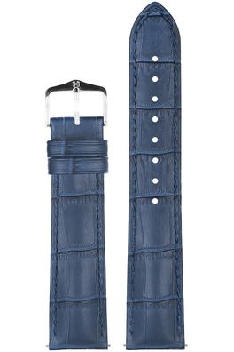 Hirsch Uhrenarmband Duke L 22 mm Leder Blau 01028080-2-22