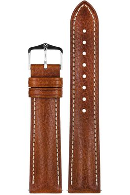 Hirsch Lederarmband für Uhren Boston L 22 mm Goldbraun 01302070-2-22