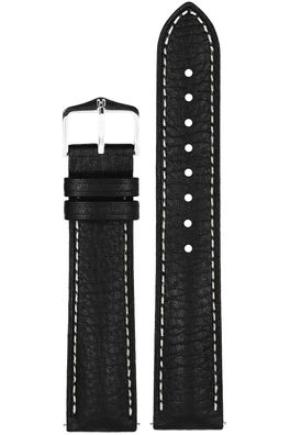 Hirsch Armband für Uhren Boston M 20 mm Leder Schwarz 01302150-2-20