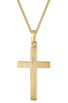 trendor Schmuck Kreuz Gold 333 mit vergoldeter Silberkette 28592