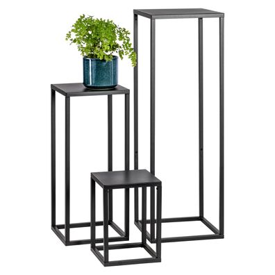 B-Ware bremermann Blumenhocker 3er-Set, Metall-Blumenständer, Blumensäule schwarz