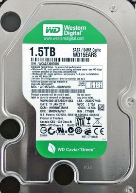 Western Digital WD15EARS 1.5TB SATA2 3,5"