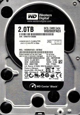 Western Digital WD2002FAEX 2TB SATA 3,5"