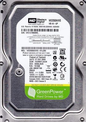 Western Digital WD2500AVVS 250GB SATA 3,5"