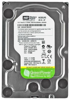 Western Digital WD30EURX 3TB SATA 3,5"