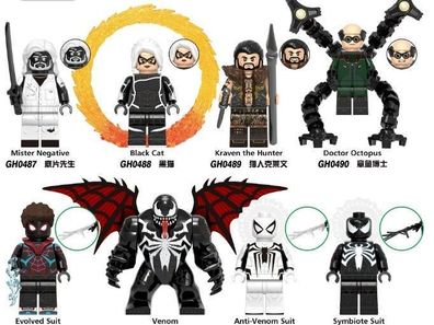 8 Bausteine und Minifiguren des Superhelden Venom