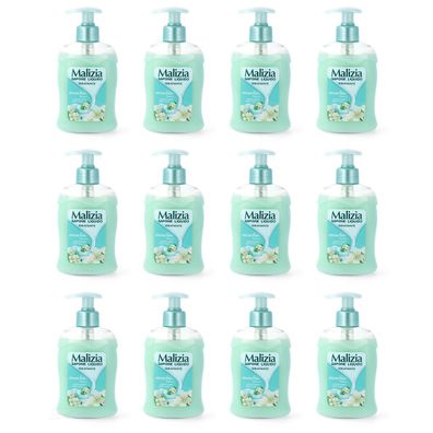 Malizia Flüssigseife Handseife Weißer Moschus 12x 300ml Spender