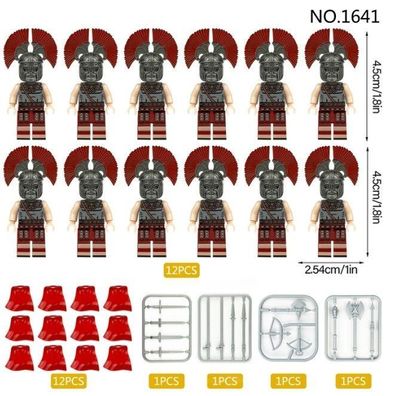 Mittelalterliche römische Soldaten 12 Bausteine Figuren Zusammenbau Spielzeug