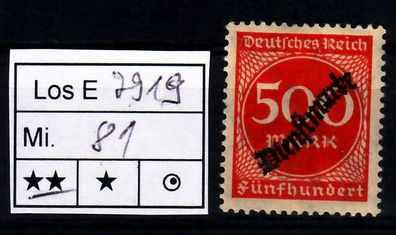 Los B7919: Deutsches Reich Dienst Mi. 81 * *