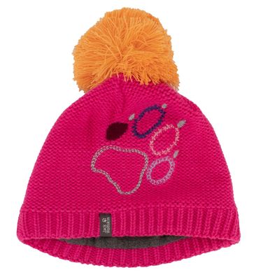 Jack Wolfskin Paw Knit Cap Kinder Strickmütze Bommelmütze Winter 1906591-2054