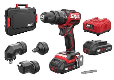 Skil 20V 3076 HC Akku-Schlagbohrmaschine + 4 Aufsätze (2x2,0 Ah)