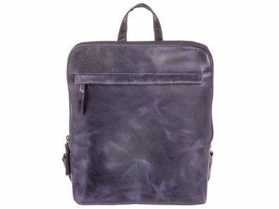 BAXX´S Leder Damen Stadtrucksack Outdoor S50 - Farben: blau