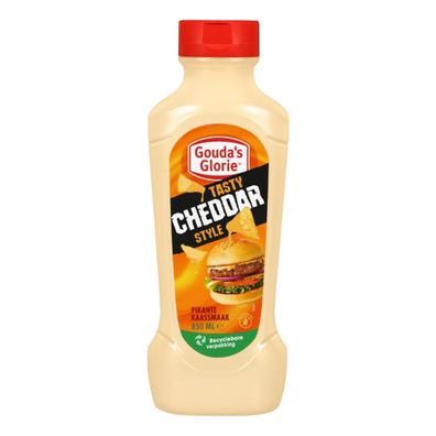 Gouda´s Glorie Cheddar Style Sauce 850ml Squeeze vegan zu Pommes Burger Nachos