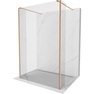 Mexen Kioto Duschwand 3-teilig Kupfer 180x30 cm